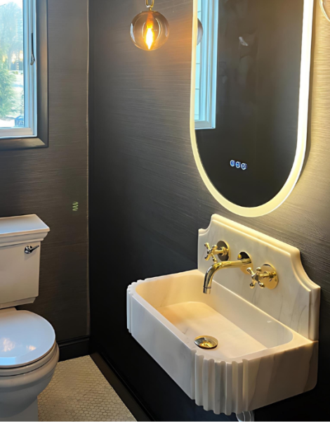 Calacatta Viola Monet Marble Sink