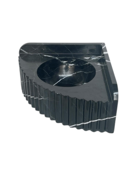 Nero Marquina Corner Marble Sink 