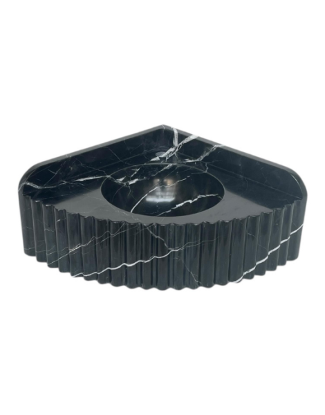 Nero Marquina Corner Marble Sink 